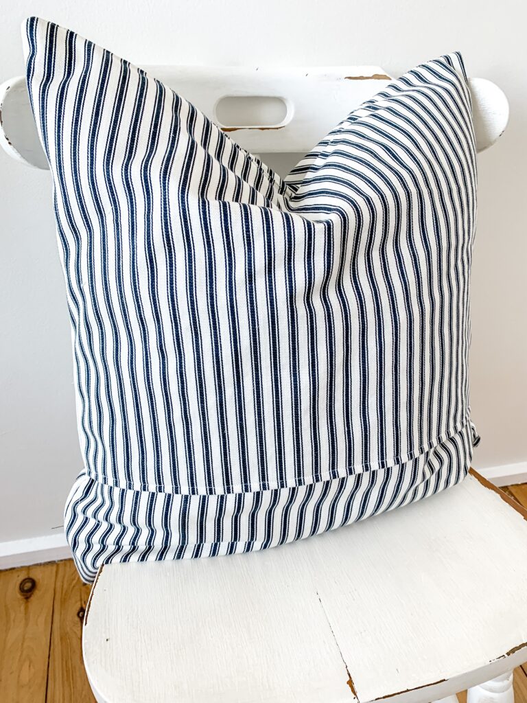 Easy to sew cushion cover back of the pillow showing folded opening